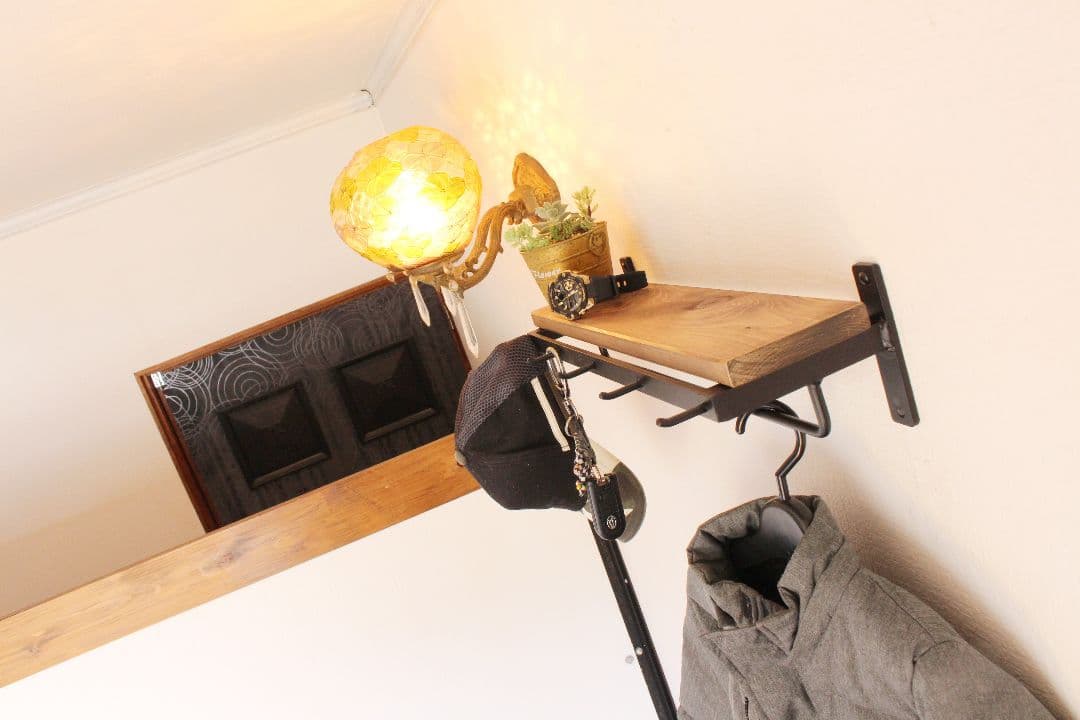 アイアンアン壁掛け小物掛け＆ハンガーラック・飾り棚