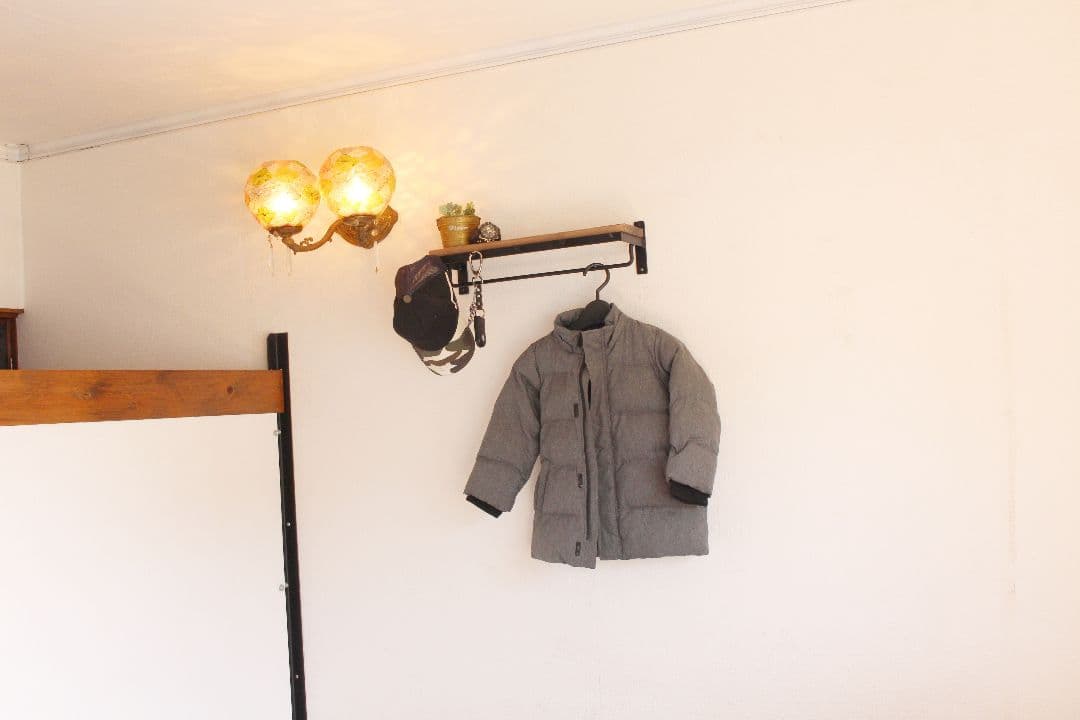 アイアンアン壁掛け小物掛け＆ハンガーラック・飾り棚