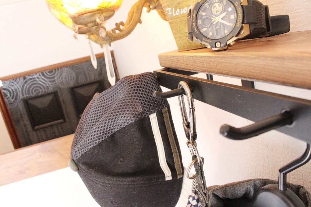 アイアンアン壁掛け小物掛け＆ハンガーラック・飾り棚