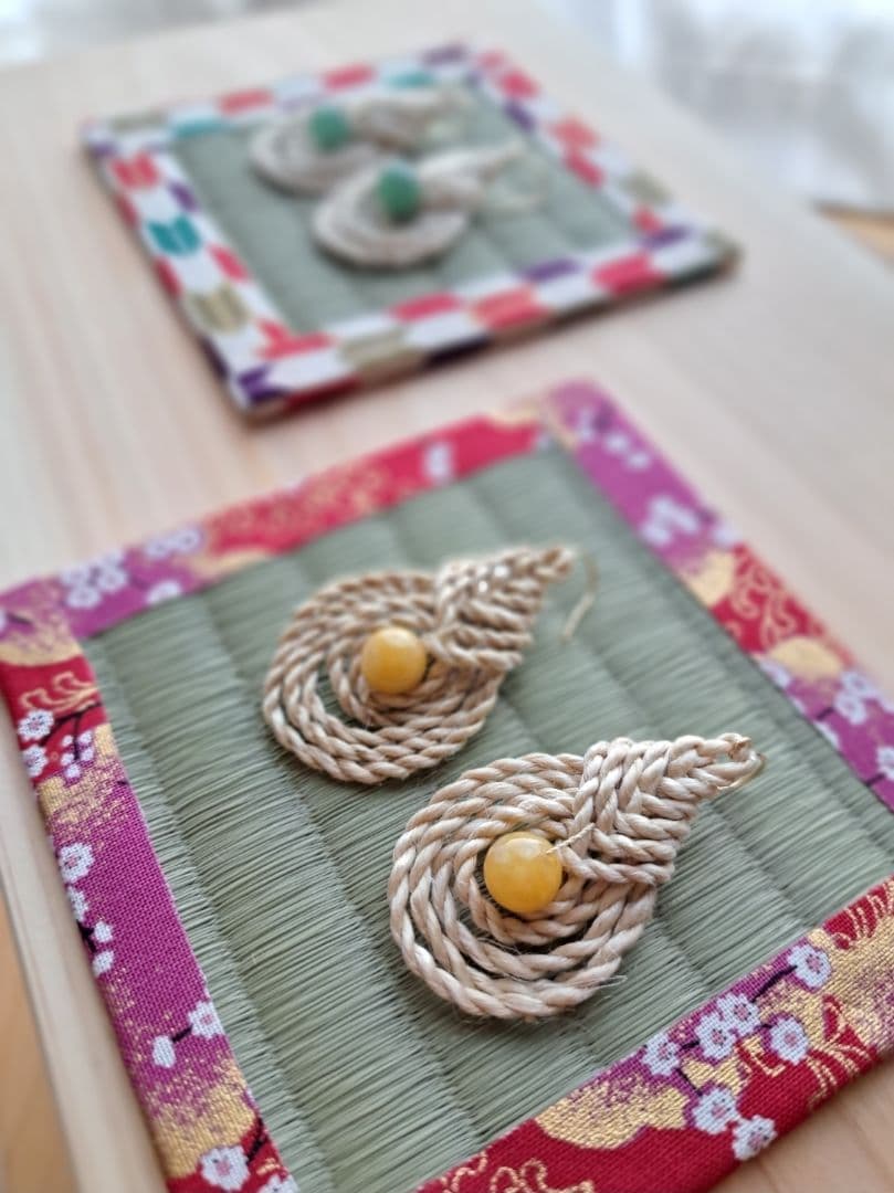 精麻 ピアス イヤリング みょうが結び