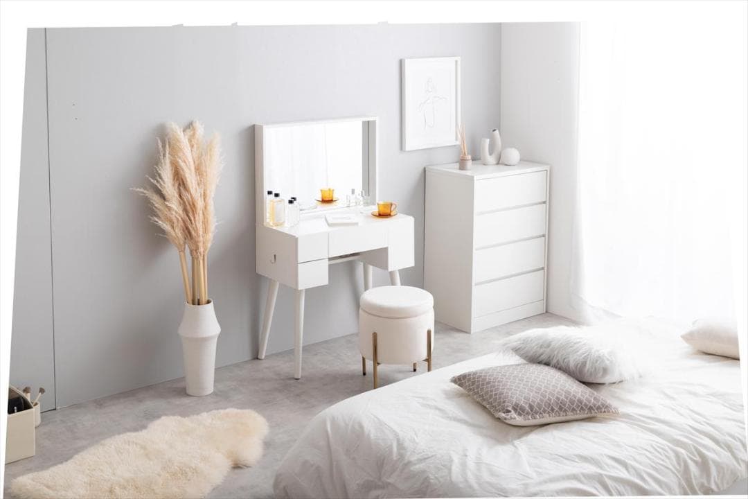 【送料無料】Emu ミラー&収納付きドレッサーデスク【幅71cm】