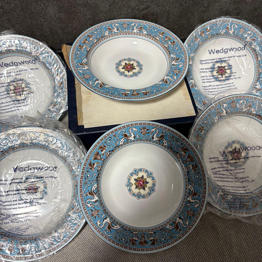 新品　ウェッジウッド　フロレンティーンターコイズ サラダボール6枚セット「20㎝