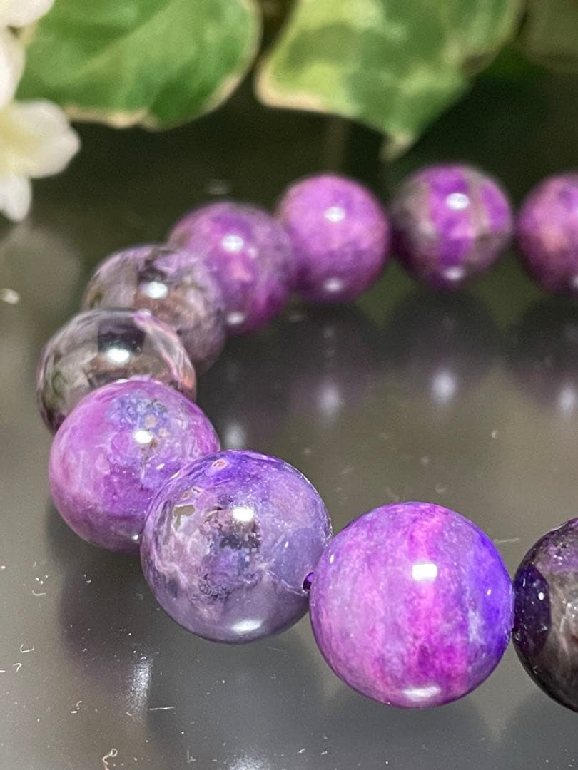 希少　天然石 スギライト14㎜玉ブレスレット　限定品