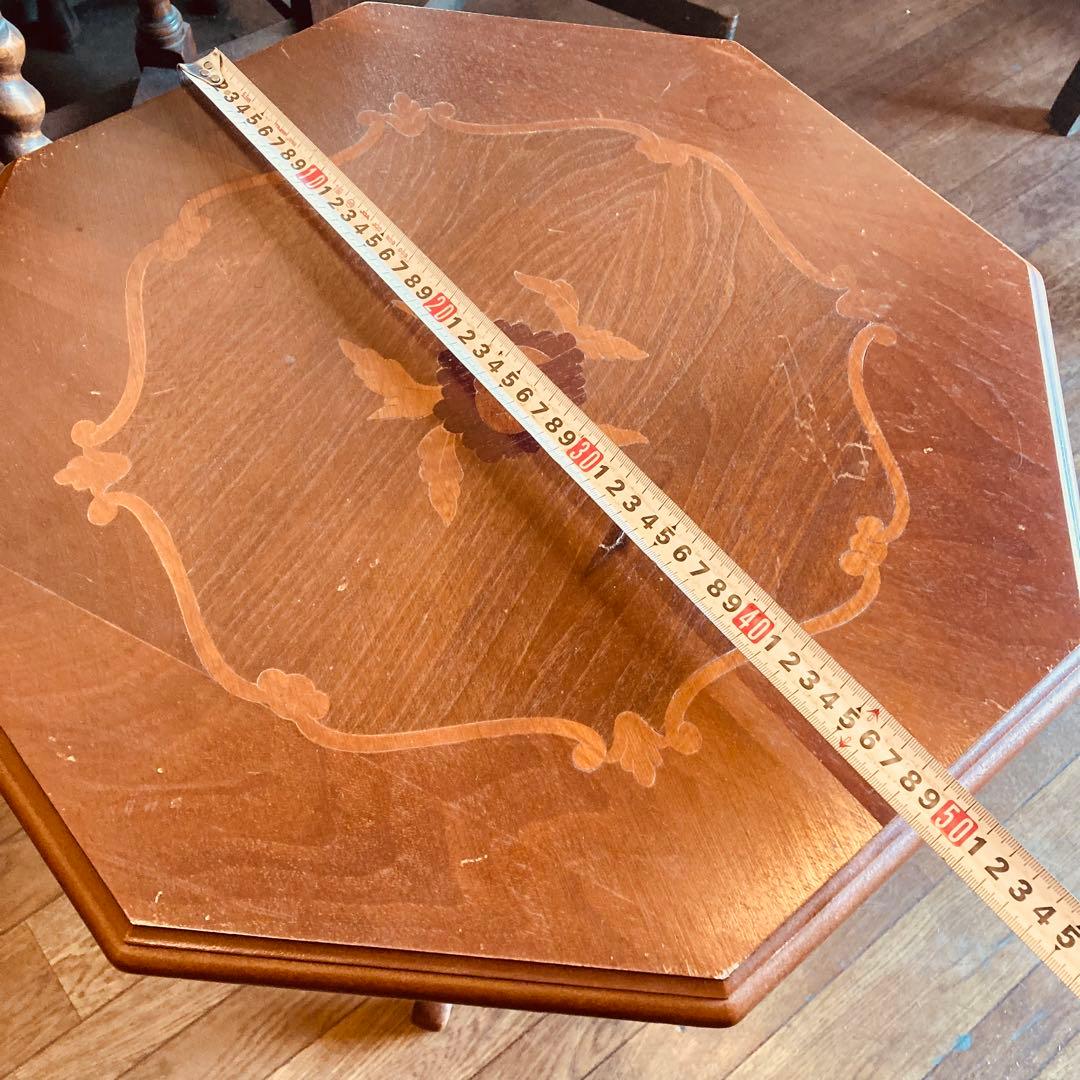 専用湯布院アンティーク イタリア 八角形サイドテーブル 木製コーヒーテーブル