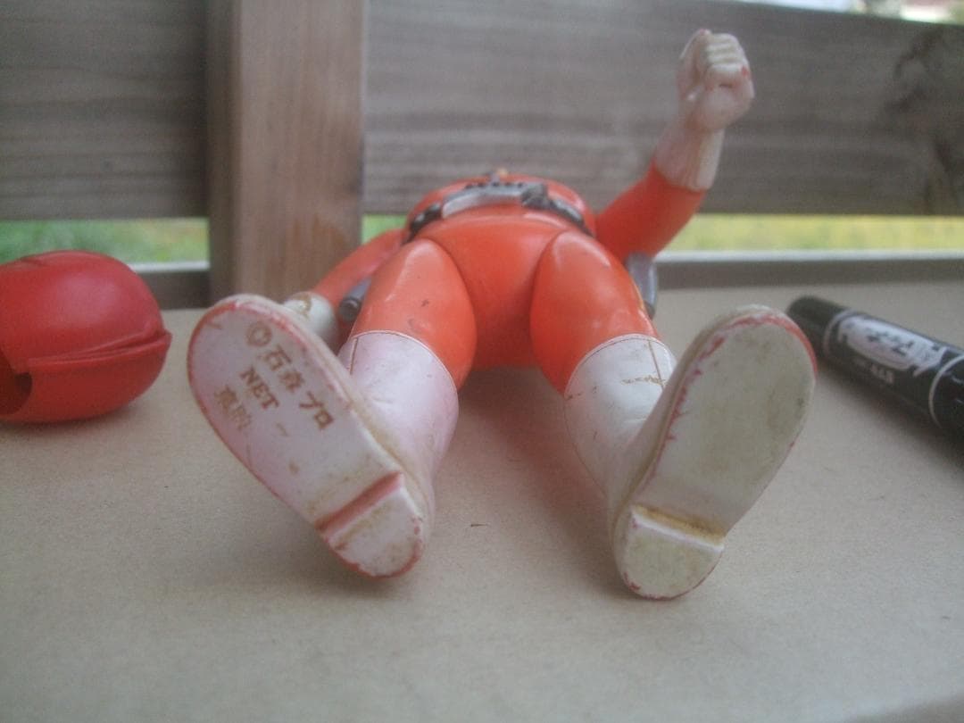 u*b様 希少★旧バンダイ 秘密戦隊ゴレンジャー ★アカレンジャー★ソフビ23㎝