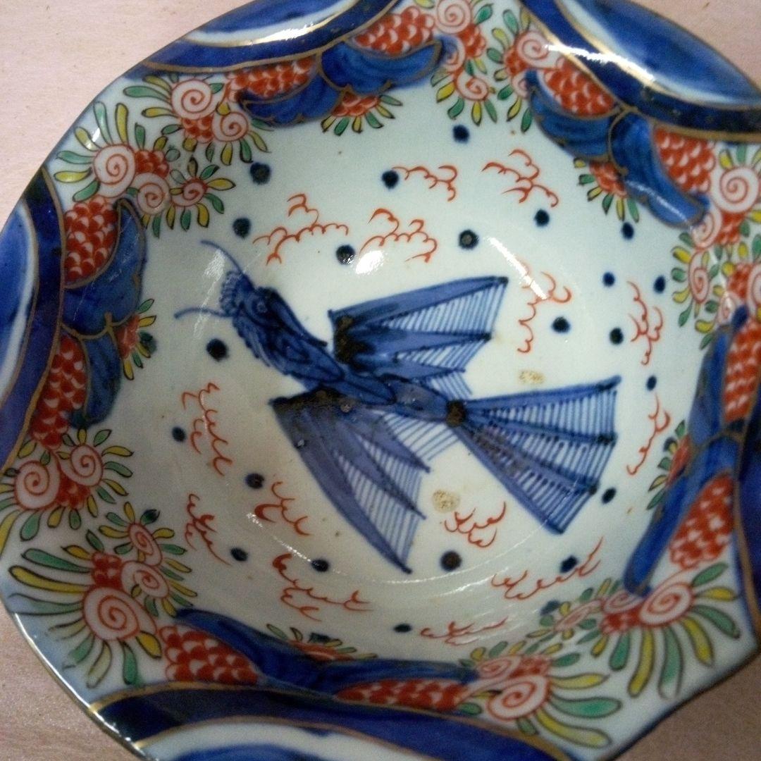 古伊万里　古美術　古道具　骨董品 錦絵麒麟鳳凰文様　三つ鉢