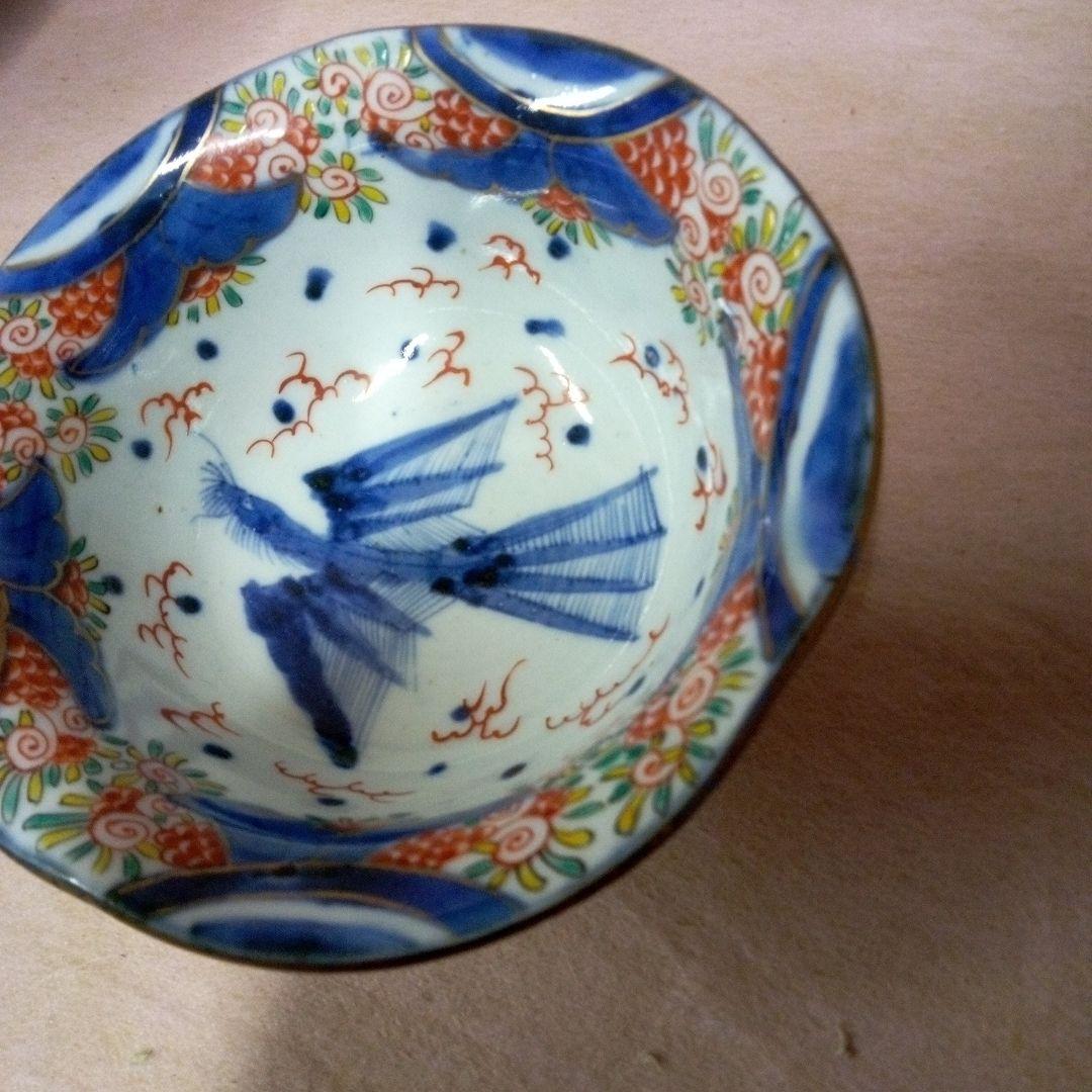 古伊万里　古美術　古道具　骨董品 錦絵麒麟鳳凰文様　三つ鉢