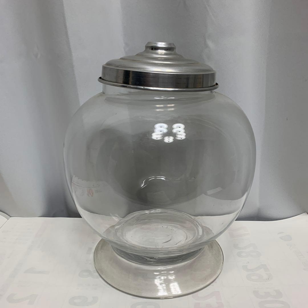 駄菓子屋丸型 瓶　地球瓶　アンティーク　美品　現状品　金属蓋付き