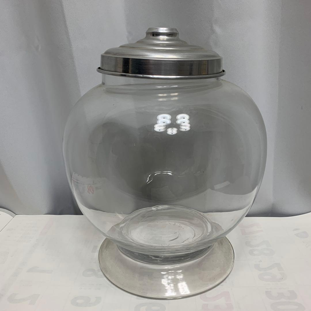 駄菓子屋丸型 瓶　地球瓶　アンティーク　美品　現状品　金属蓋付き