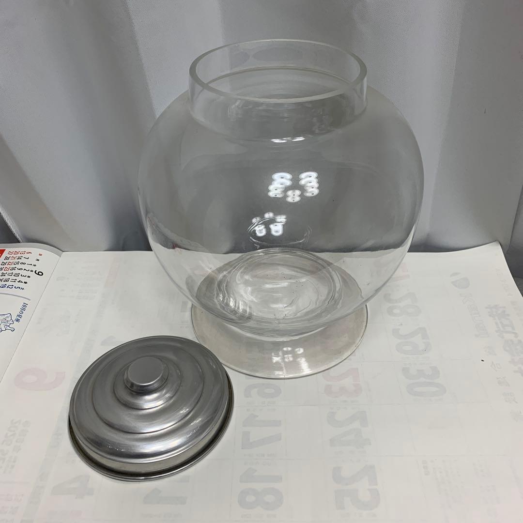 駄菓子屋丸型 瓶　地球瓶　アンティーク　美品　現状品　金属蓋付き
