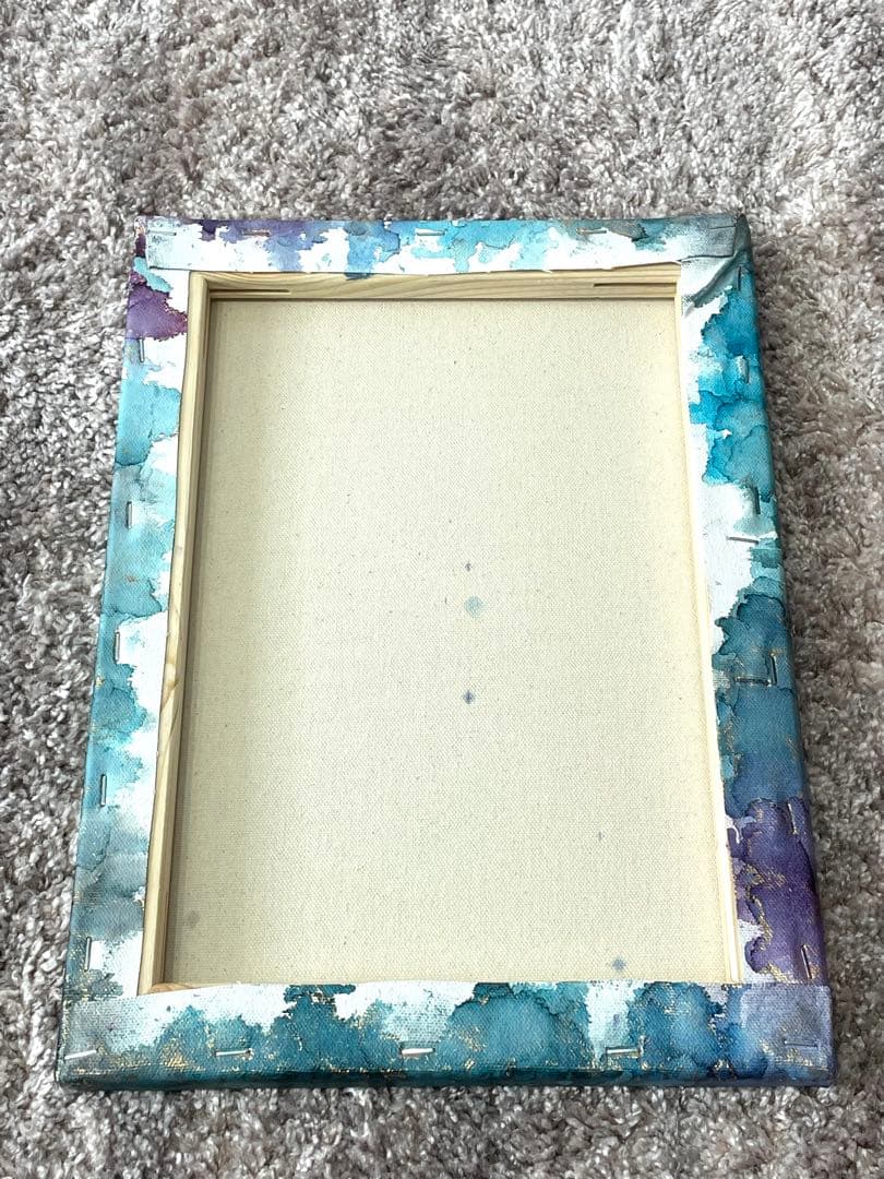 抽象画 アルコールインクアート キャンバス　くすみピンク・グリーン・ブラウン