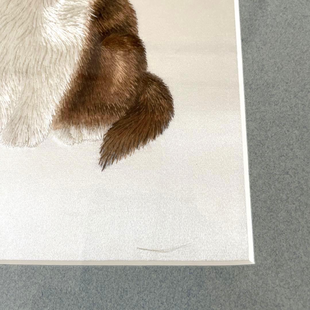 中国　猫　子猫　刺繍絵画　刺繍絵　刺繍画　掛け額　額入り　額縁