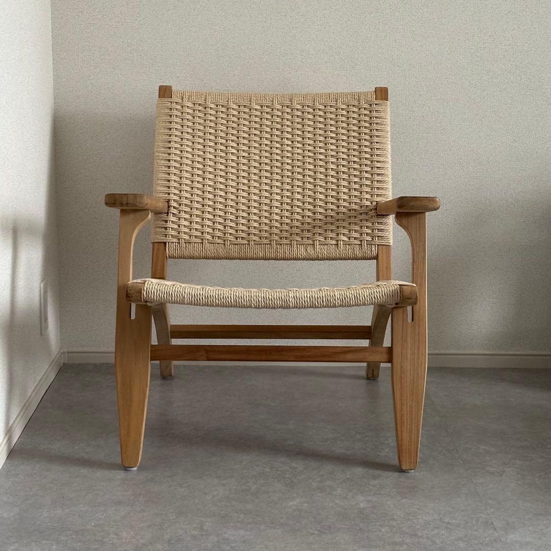 【あっきー】【リプロダクト品】ラウンジチェア ペーパーコード チーク材