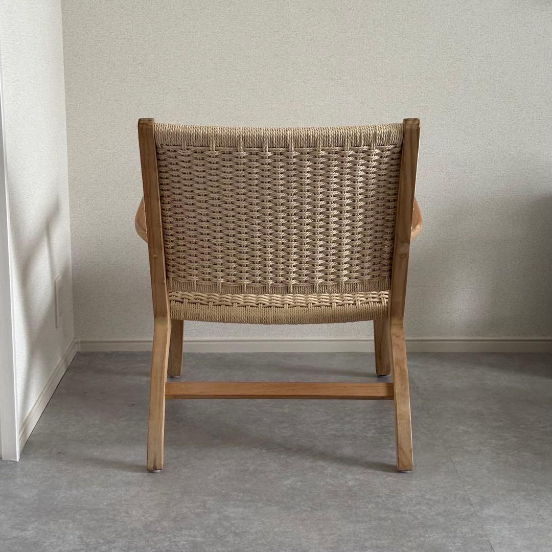 【あっきー】【リプロダクト品】ラウンジチェア ペーパーコード チーク材
