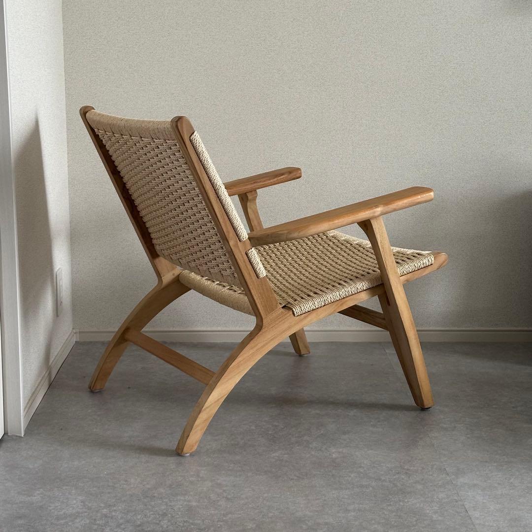 【あっきー】【リプロダクト品】ラウンジチェア ペーパーコード チーク材