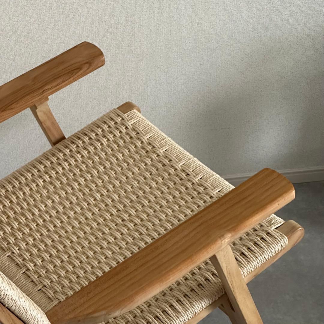 【あっきー】【リプロダクト品】ラウンジチェア ペーパーコード チーク材