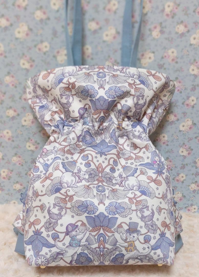 肩がけフリル巾着ショルダーバッグ　メゾンドクチュール　ジョリーフルール