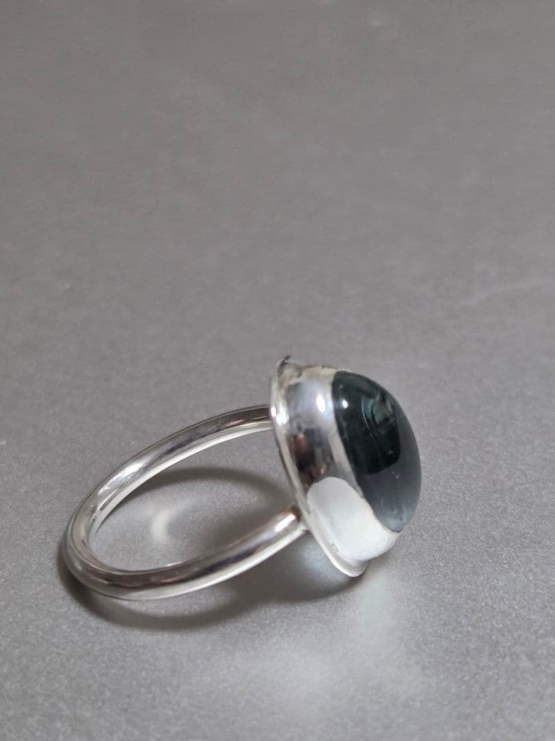 ハンドメイド　フローライト　シルバーリング