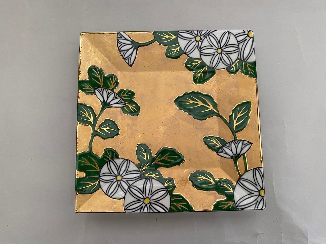 有田焼 乾山写菊金濃正角皿 鶴の盛皿セット未使用品