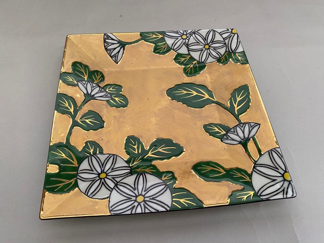 有田焼 乾山写菊金濃正角皿 鶴の盛皿セット未使用品