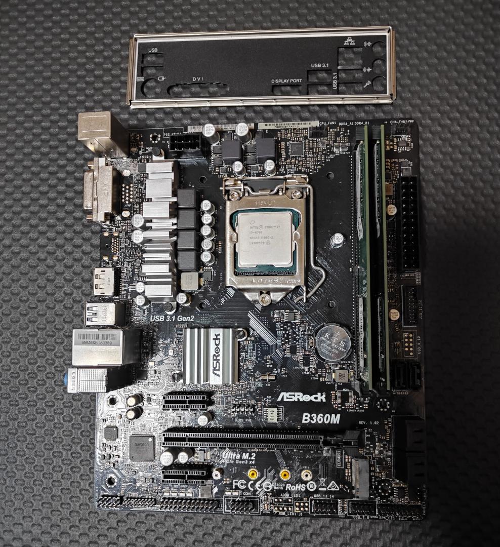 Intel i7-9700 + B360M マザーボードセット メモリ16GB