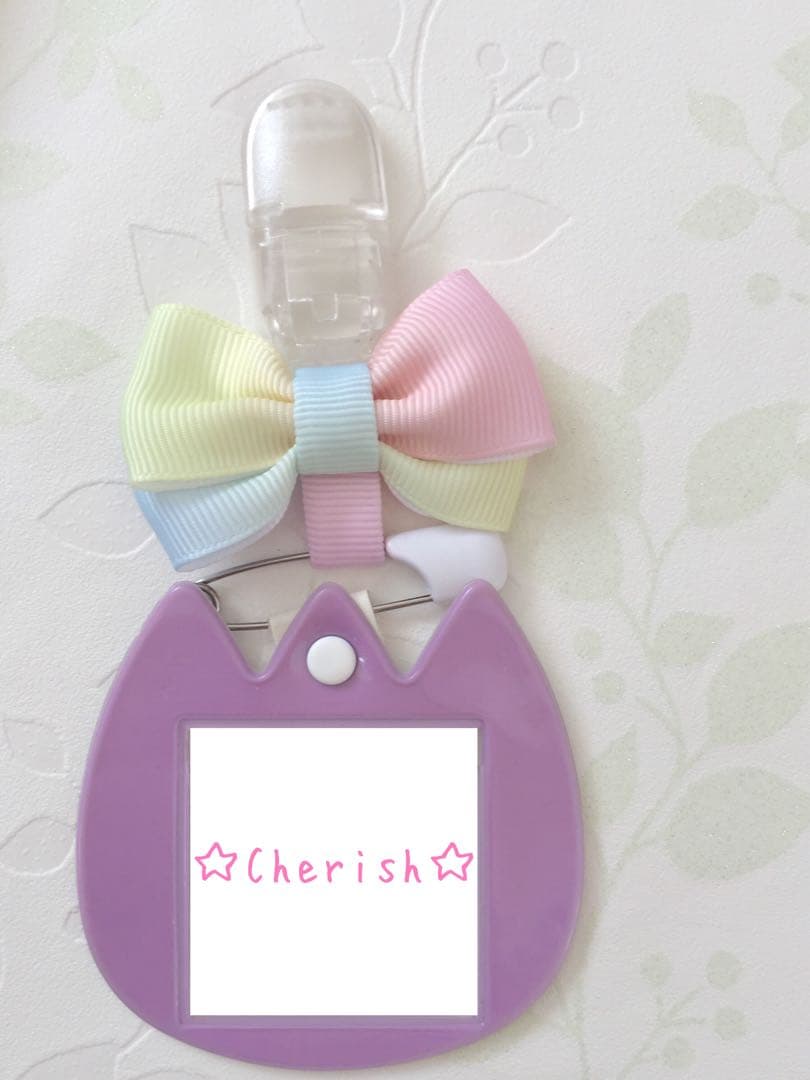 人気NO.1☆リボン名札クリップ なふだちゃん レインボーリボン☆再販127