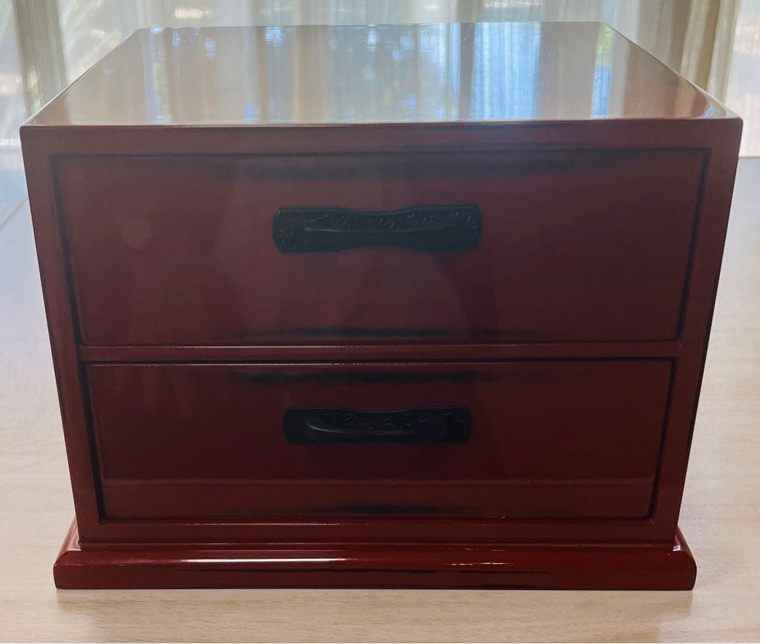 アンティーク　和モダン　引出し　小物入　小箪笥　塗物