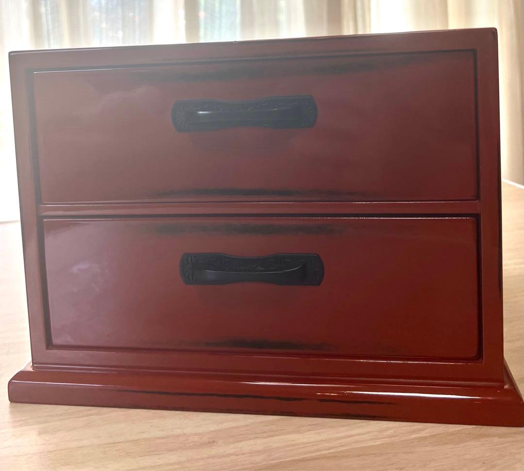 アンティーク　和モダン　引出し　小物入　小箪笥　塗物