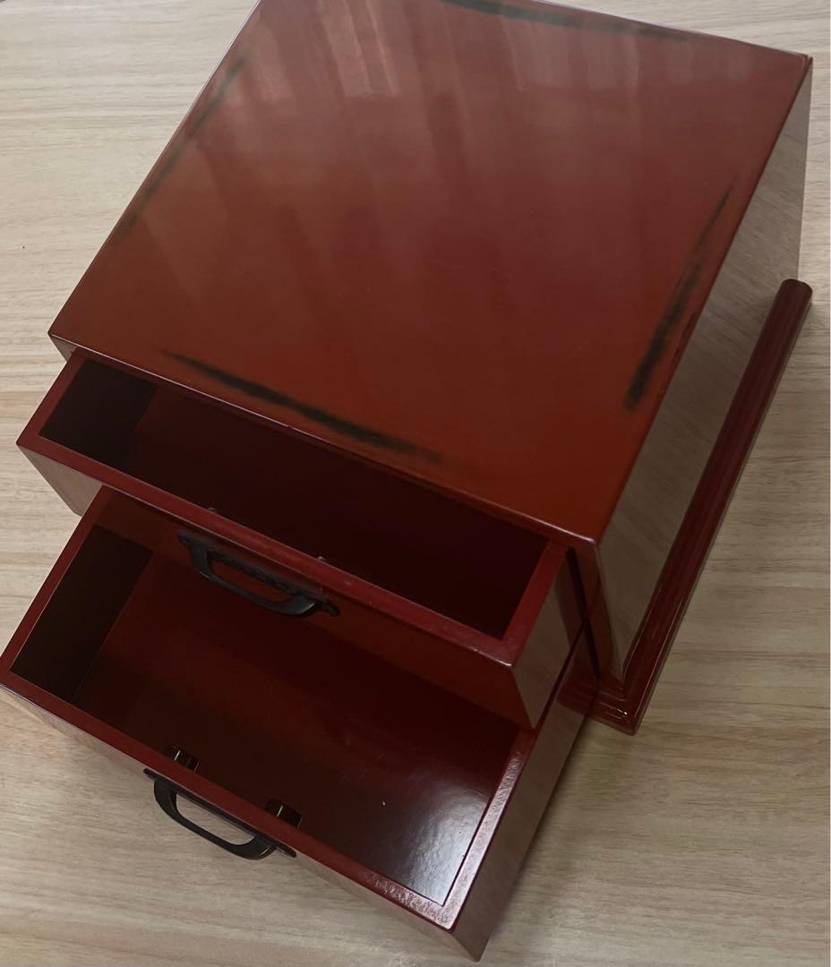 アンティーク　和モダン　引出し　小物入　小箪笥　塗物