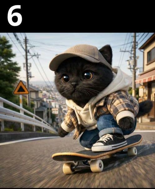 オーダーページ　ハンカチ5063 スケボーねこちゃん柄　ハンドメイド　3/11