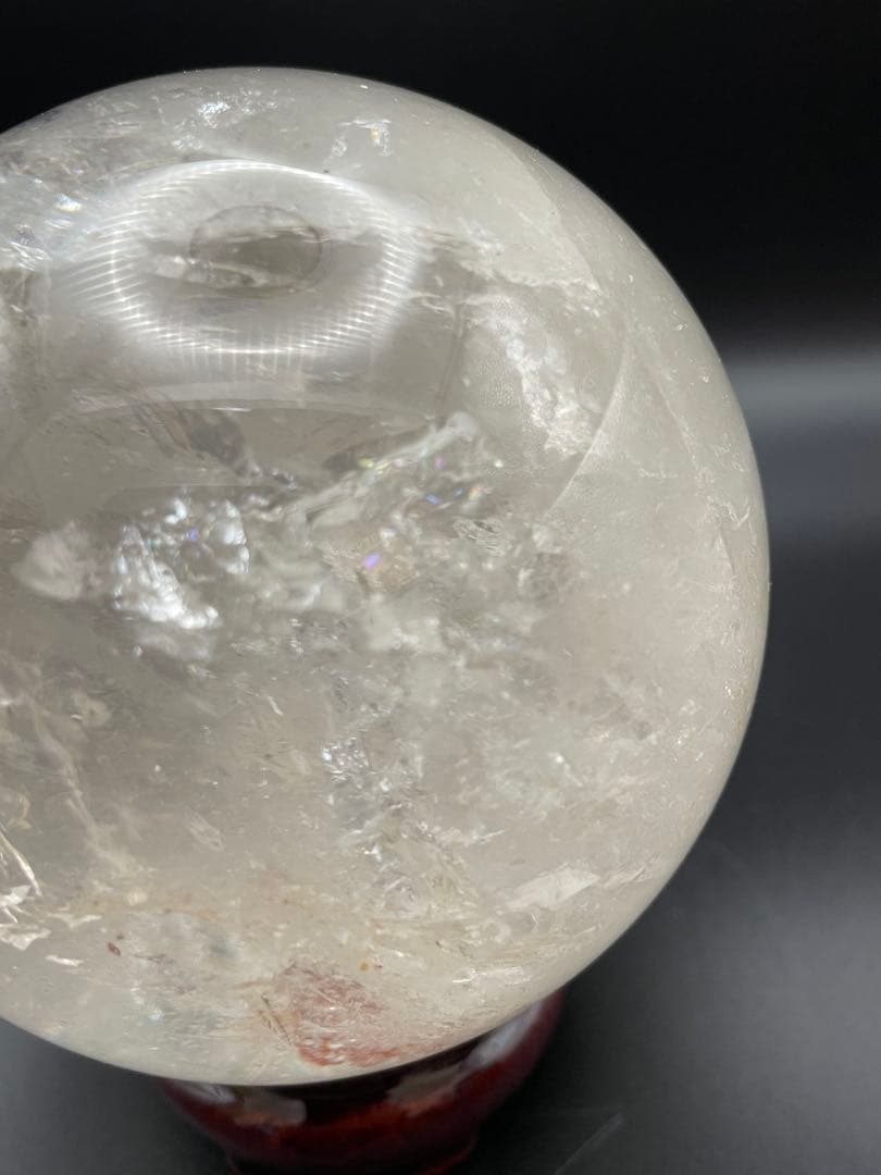 【ヒマラヤ水晶】天然石 丸玉 虹入り 約93.4mm 1165.5g セール中！