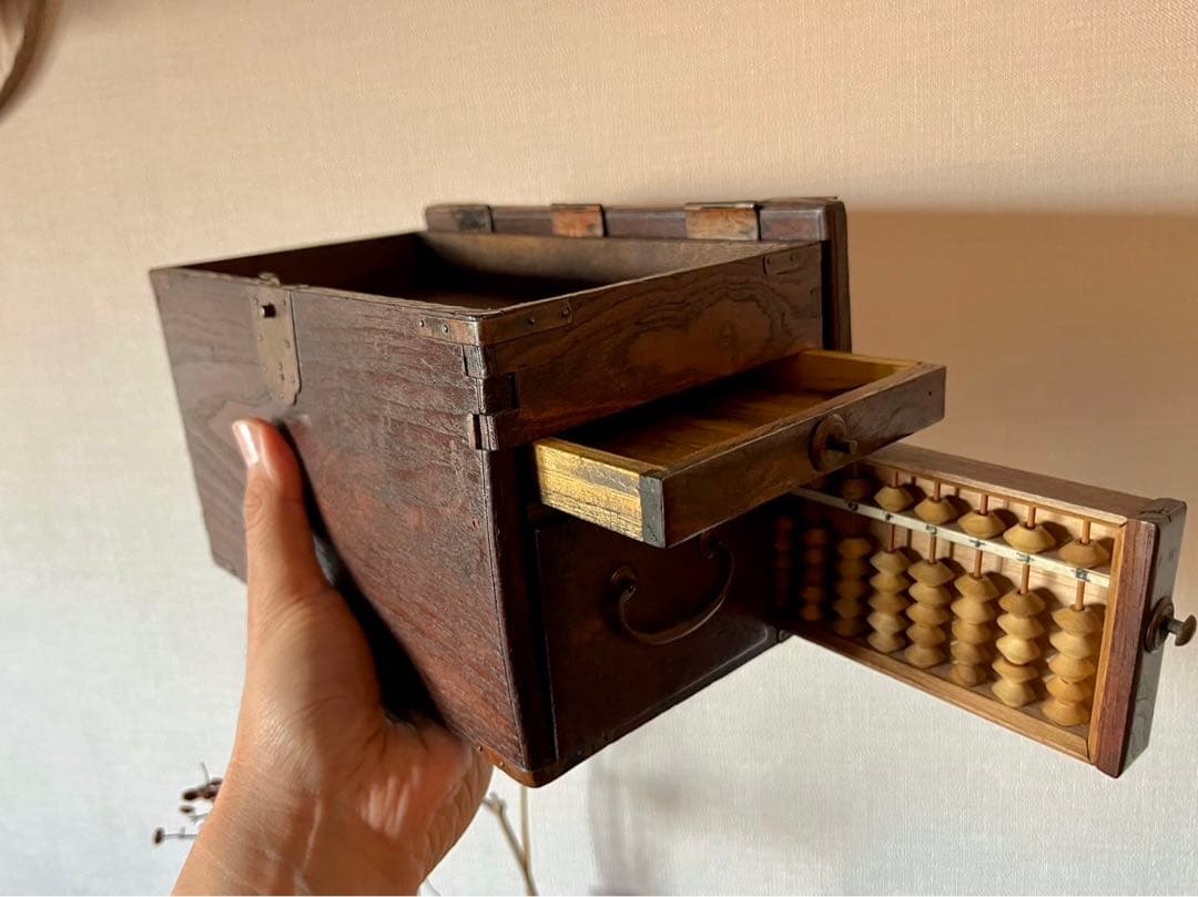 骨董 アンティーク 掛硯 古道具 文房具 万年筆 算盤 木箱 大正 昭和レトロ