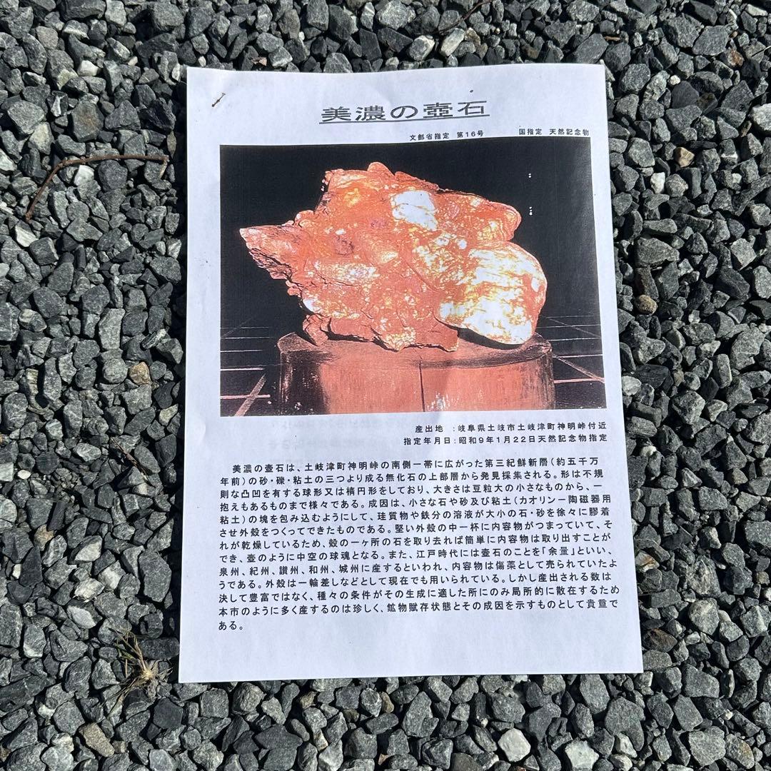 美濃の壺石 天然記念物 鑑定書添付 岐阜県土岐市 造花 花器
