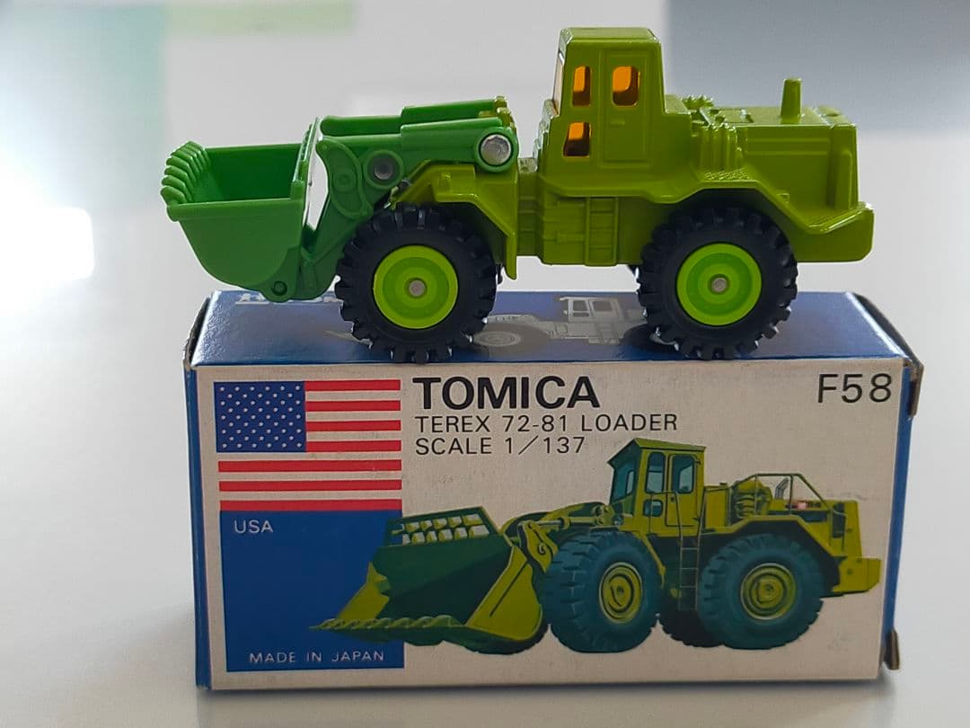 最初期 レア F58-1 テレックス ローダー 青箱 トミカ TEREX 日本製