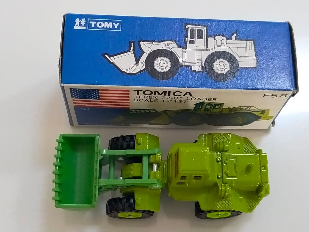 最初期 レア F58-1 テレックス ローダー 青箱 トミカ TEREX 日本製
