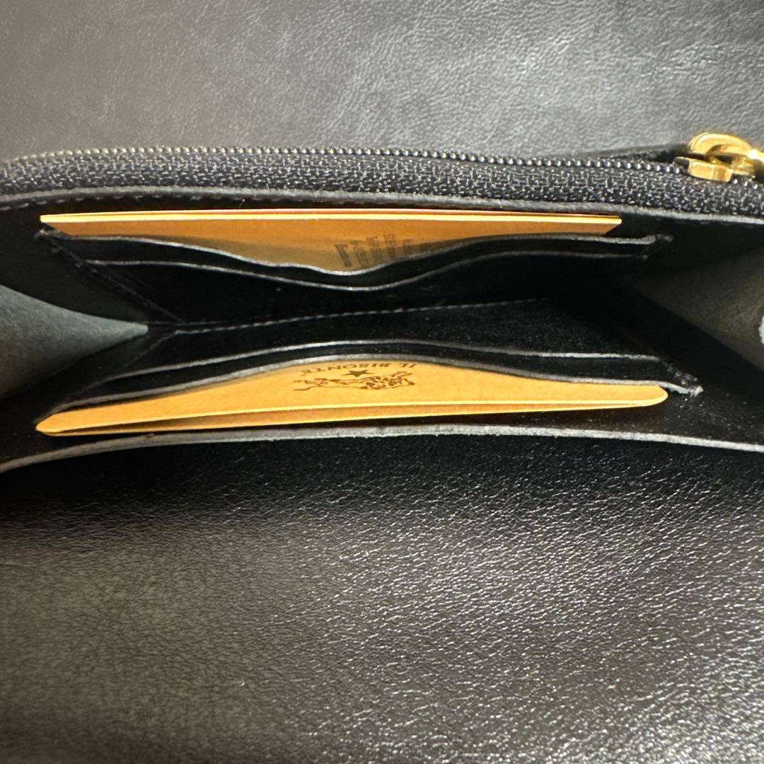 イルビゾンテ IL BISONTE 二つ折り財布　黒 収納袋付き