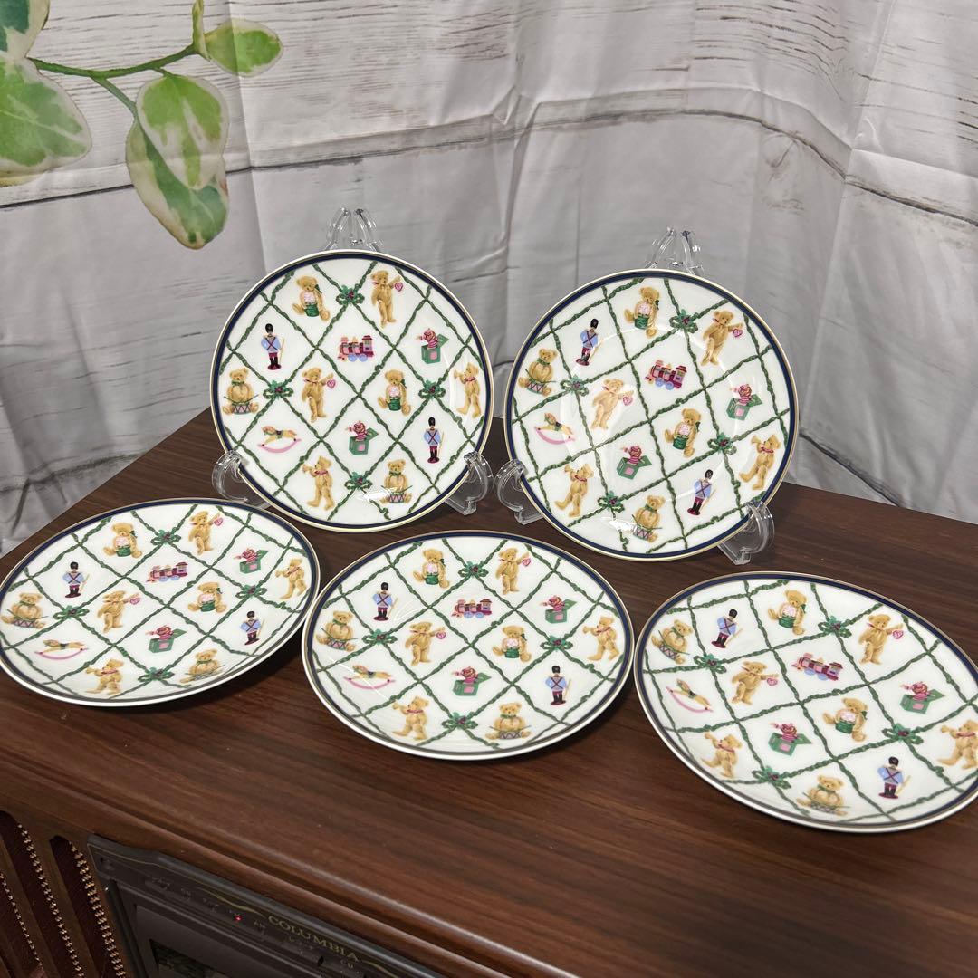 ナルミ ホールマーク テディベア 美品 ケーキ皿 5枚 セット