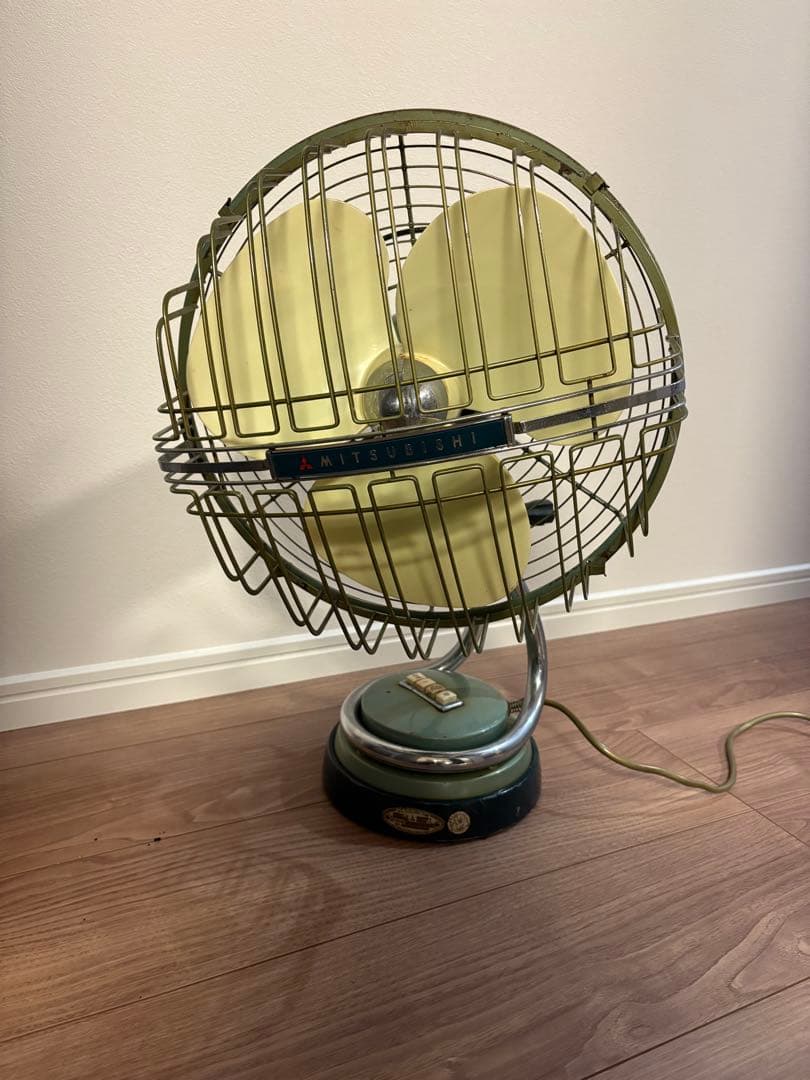 三菱扇風機 DM-12L 高級扇 シルバーグリン 30cm 昭和レトロ