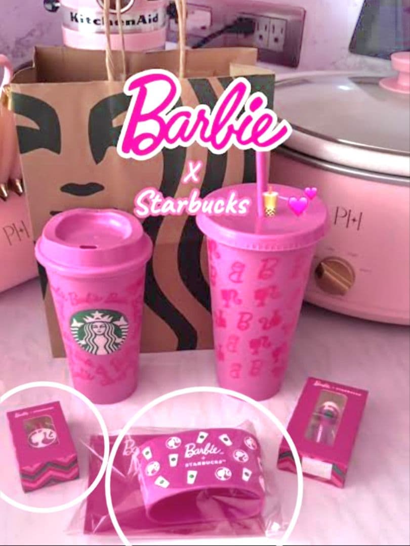 【メキシコ限定】 Barbie×STARBUCKS　カップスリーブ&ストッパー
