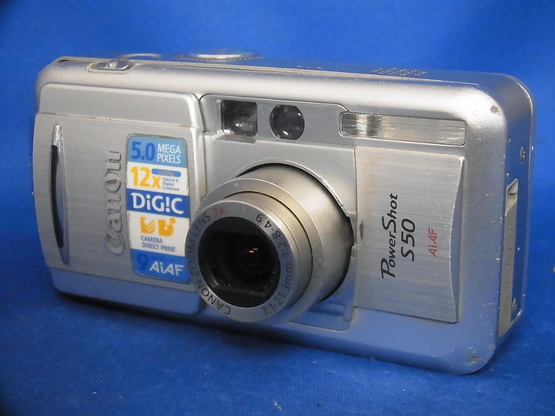 #3576 PowerShot S50 Canon 新品電池・充電器・CFカード