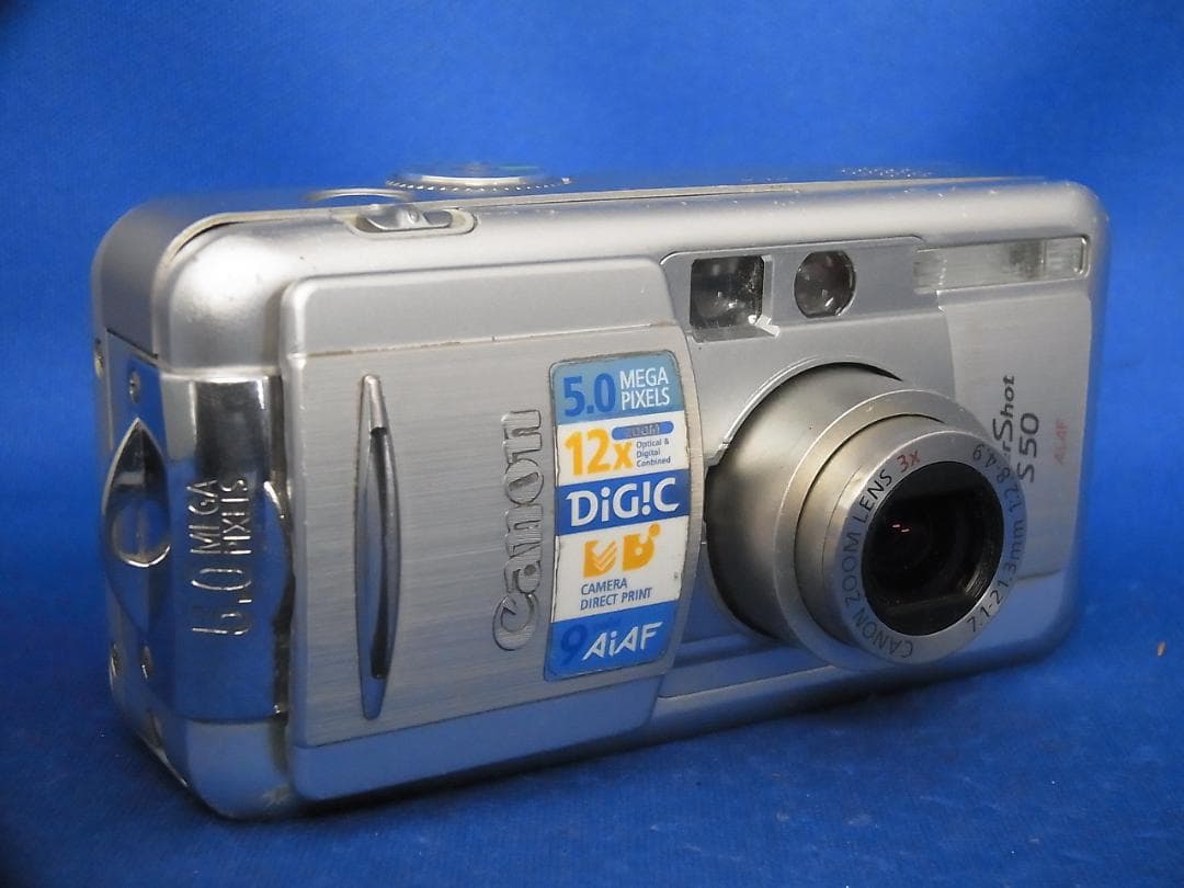 #3576 PowerShot S50 Canon 新品電池・充電器・CFカード