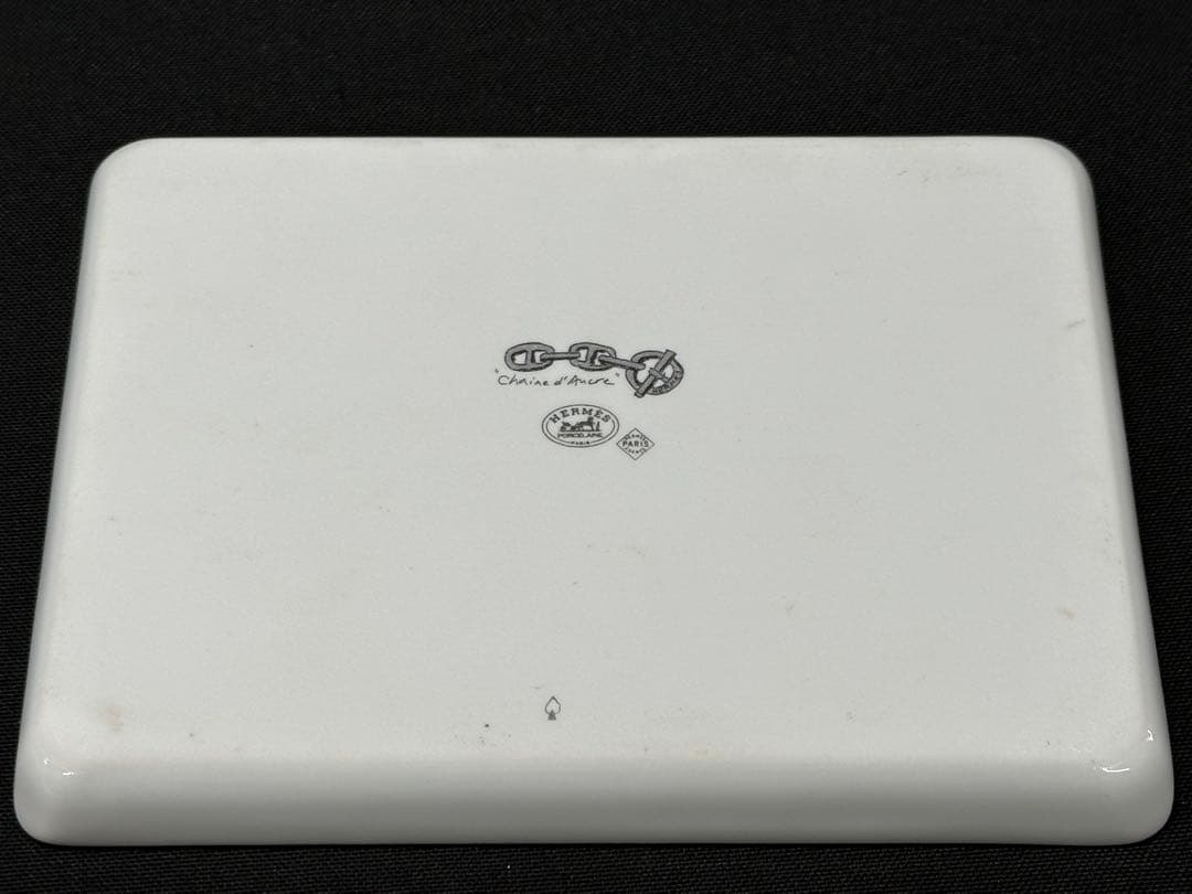 【USED美品】HERMES エルメス　シェーヌダンクル　プレート　プラチナ