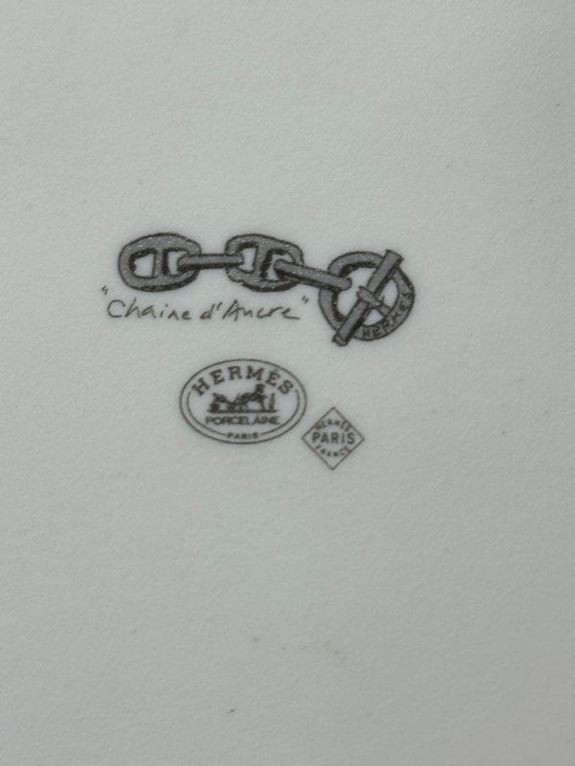 【USED美品】HERMES エルメス　シェーヌダンクル　プレート　プラチナ