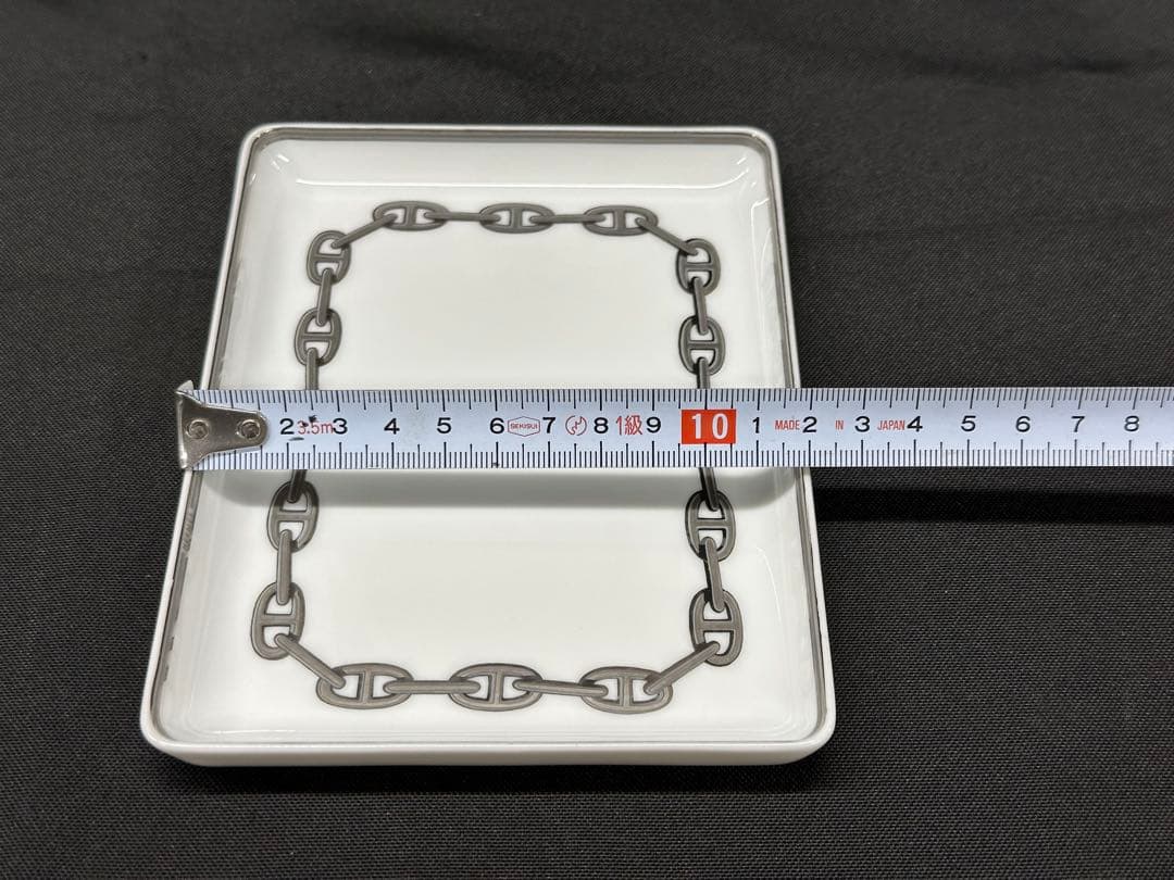 【USED美品】HERMES エルメス　シェーヌダンクル　プレート　プラチナ