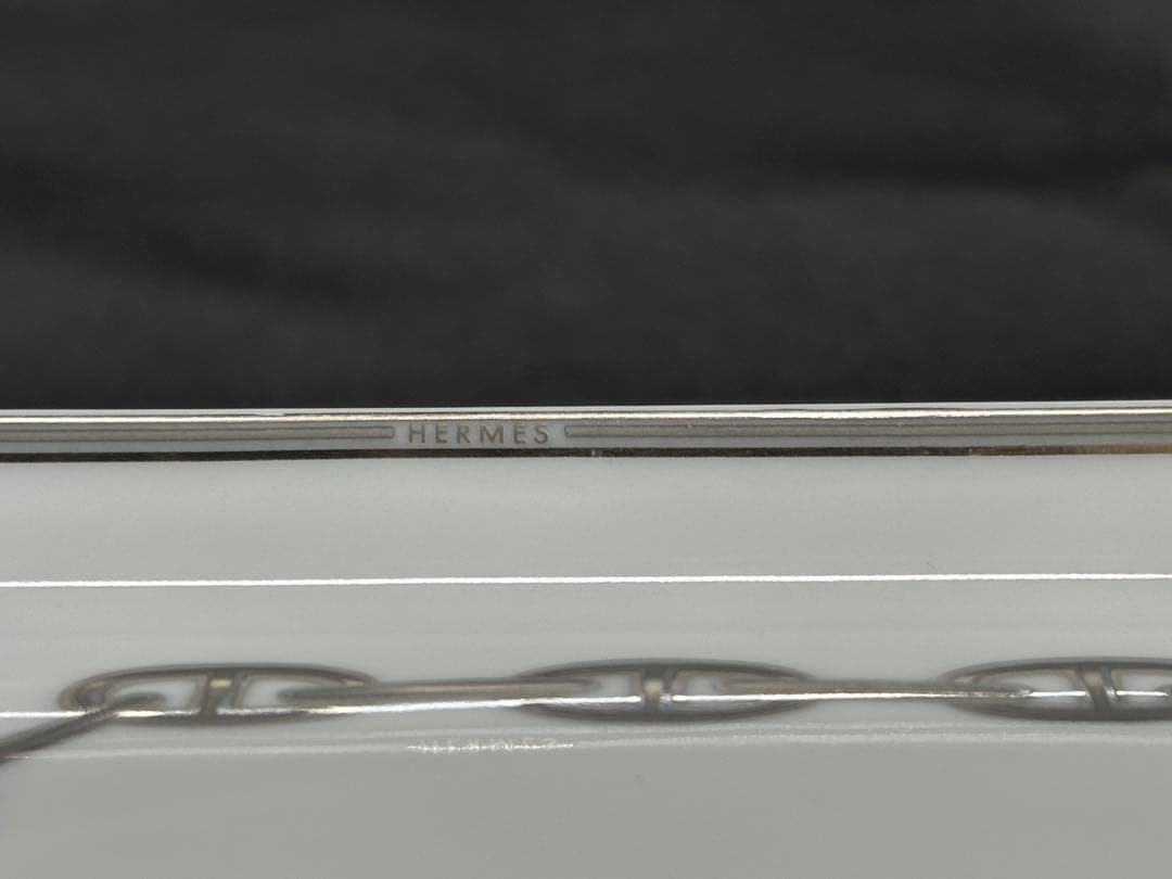 【USED美品】HERMES エルメス　シェーヌダンクル　プレート　プラチナ