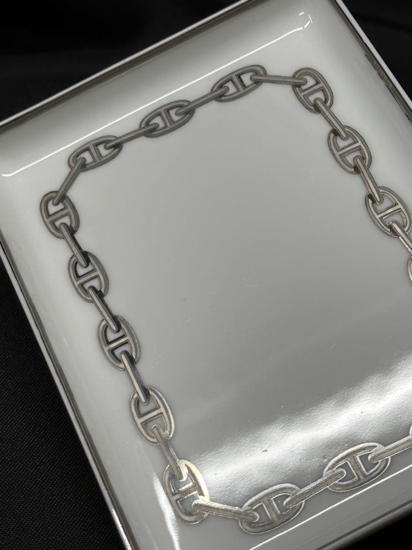 【USED美品】HERMES エルメス　シェーヌダンクル　プレート　プラチナ