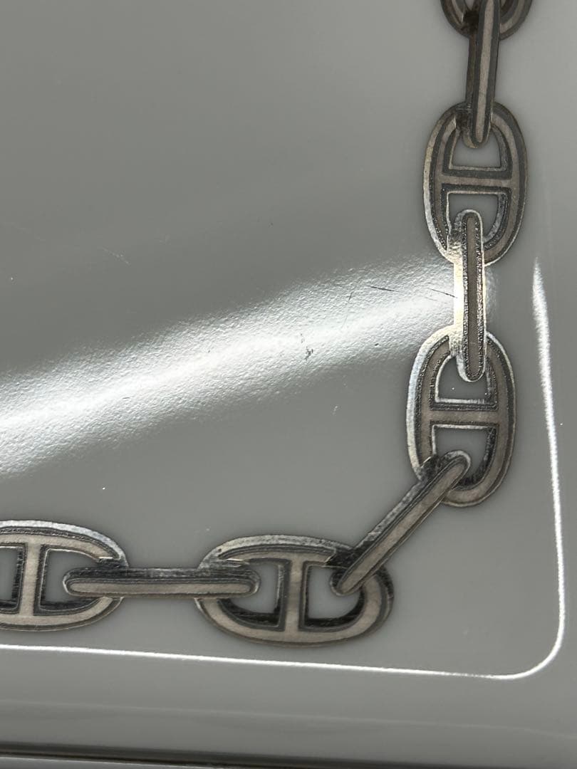 【USED美品】HERMES エルメス　シェーヌダンクル　プレート　プラチナ