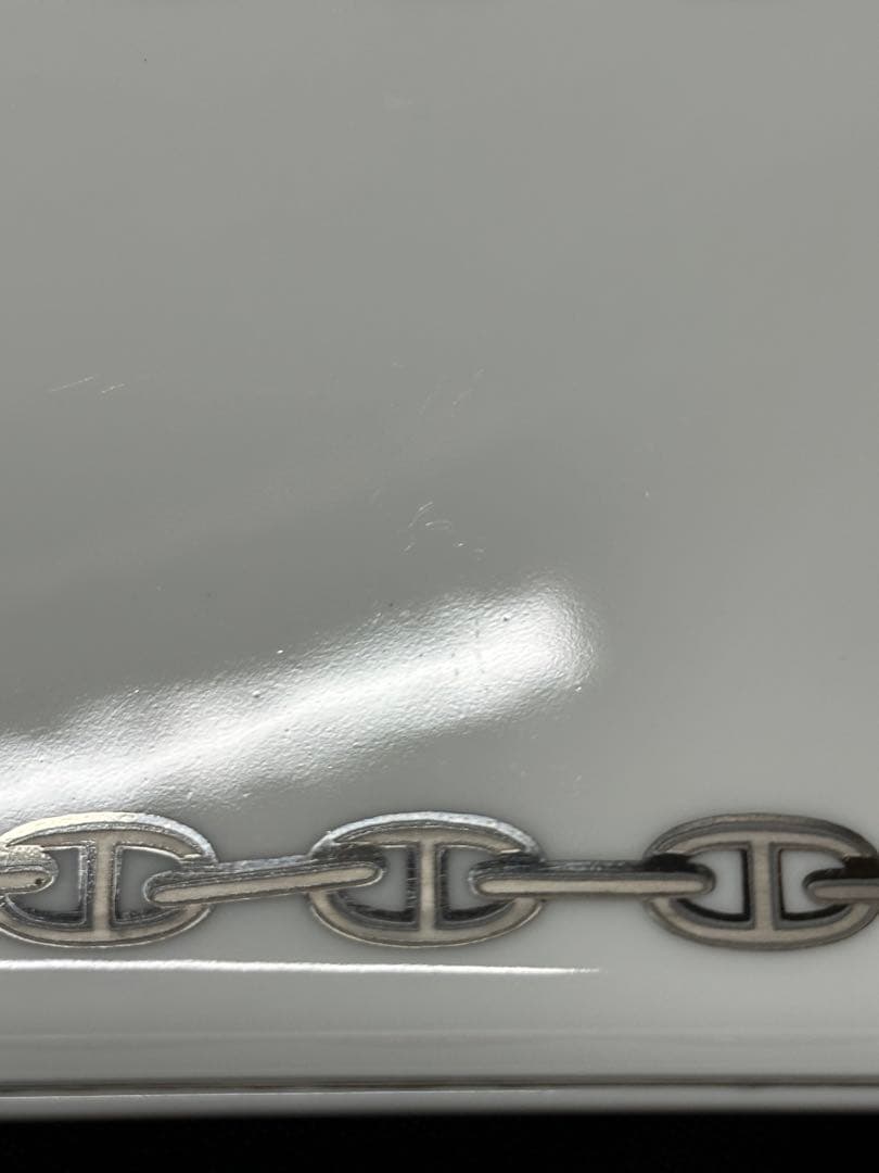 【USED美品】HERMES エルメス　シェーヌダンクル　プレート　プラチナ