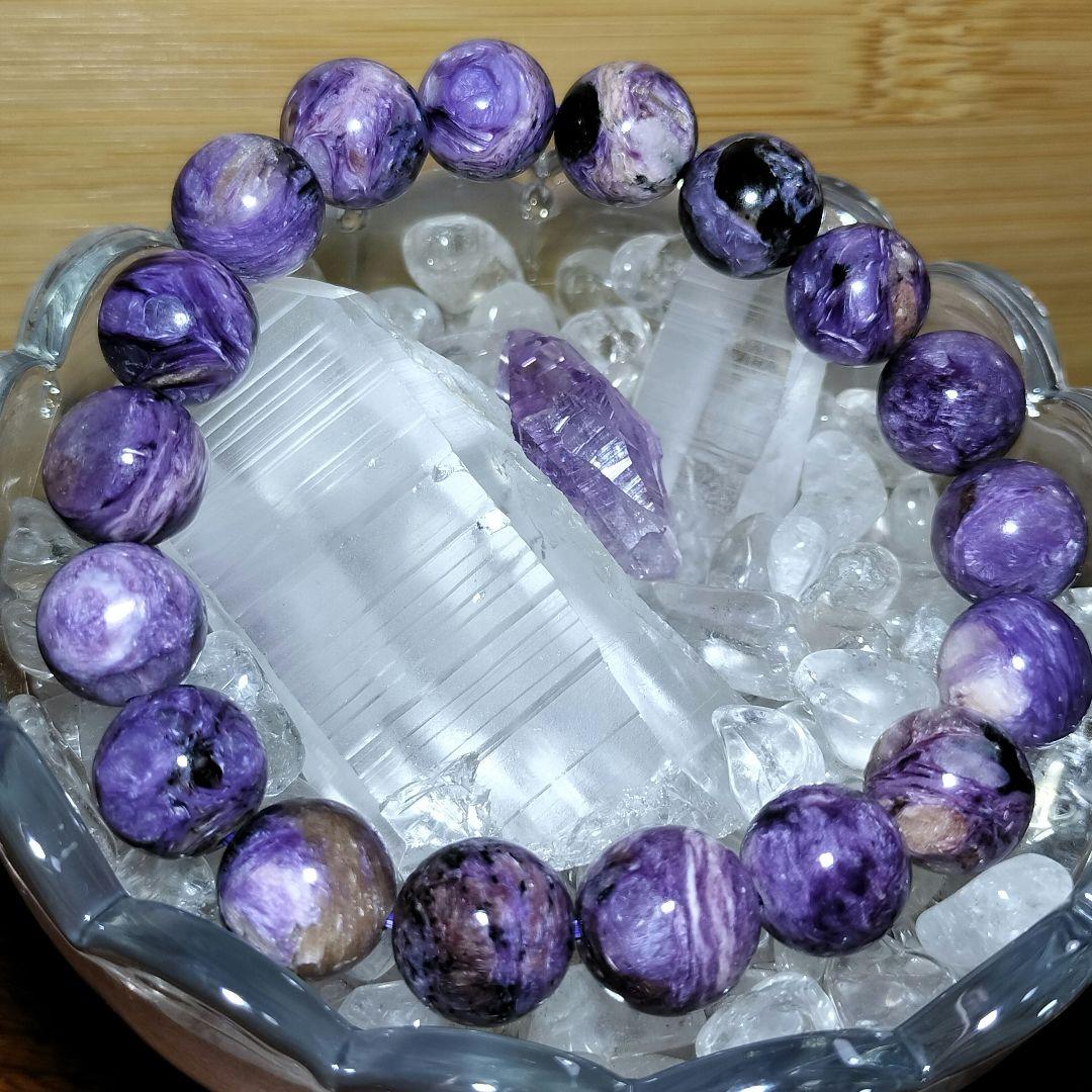 強い守護と精神安定｜濃紫11mmチャロアイト大玉ブレス