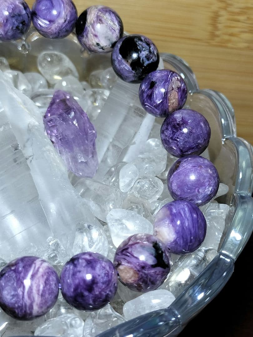 強い守護と精神安定｜濃紫11mmチャロアイト大玉ブレス